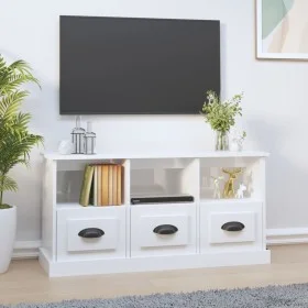 Glänzend weißer Sperrholz-TV-Schrank 100x35x50 cm von vidaXL, TV-Möbel - Ref: Foro24-816290, Preis: 71,12 €, Rabatt: %