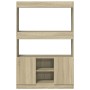 Aparador alto madera de ingeniería roble Sonoma 92x33x140 cm
