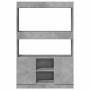 Aparador alto madera de ingeniería gris hormigón 92x33x140 cm