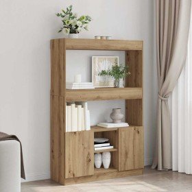 Aparador alto madera de ingeniería roble artesanal 92x33x140 cm