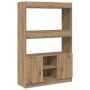 Aparador alto madera de ingeniería roble artesanal 92x33x140 cm