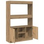 Aparador alto madera de ingeniería roble artesanal 92x33x140 cm