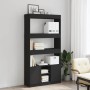 Aparador alto madera de ingeniería negro 92x33x180 cm