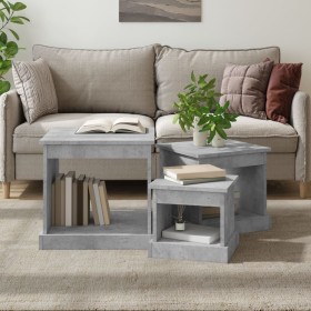 Coffee tables 3 units concrete gray engineered wood by vidaXL, Coffee table - Ref: Foro24-816492, Price: 69,20 €, Discount: %