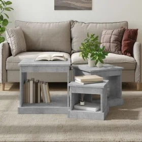 Mesas de centro 3 uds madera de ingeniería gris hormigón de vidaXL, Mesas de centro - Ref: Foro24-816492, Precio: 68,40 €, De...