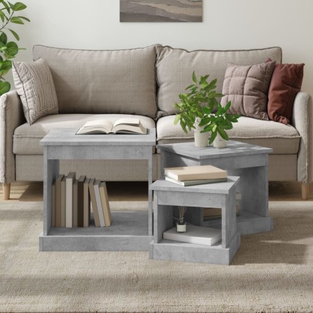 Coffee tables 3 units concrete gray engineered wood by vidaXL, Coffee table - Ref: Foro24-816492, Price: 69,20 €, Discount: %