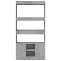 Aparador alto madera de ingeniería gris hormigón 92x33x180 cm