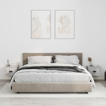 Wall-mounted bedside table 2 units in concrete gray color 41.5x36x28cm by vidaXL, Nightstands - Ref: Foro24-816385, Price: 54...