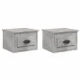 Wall-mounted bedside table 2 units in concrete gray color 41.5x36x28cm by vidaXL, Nightstands - Ref: Foro24-816385, Price: 53...