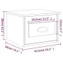 Wall-mounted bedside table 2 units in concrete gray color 41.5x36x28cm by vidaXL, Nightstands - Ref: Foro24-816385, Price: 53...