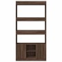 Aparador alto madera de ingeniería roble marrón 92x33x180 cm