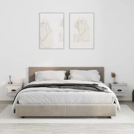 Wall bedside tables 2 pcs Sonoma gray color 41.5x36x28 cm by vidaXL, Nightstands - Ref: Foro24-816389, Price: 55,14 €, Discou...