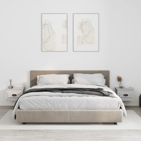 Wand-Nachttische 2 Stück Sonoma graue Farbe 41,5x36x28 cm von vidaXL, Nachttische - Ref: Foro24-816389, Preis: 55,76 €, Rabat...