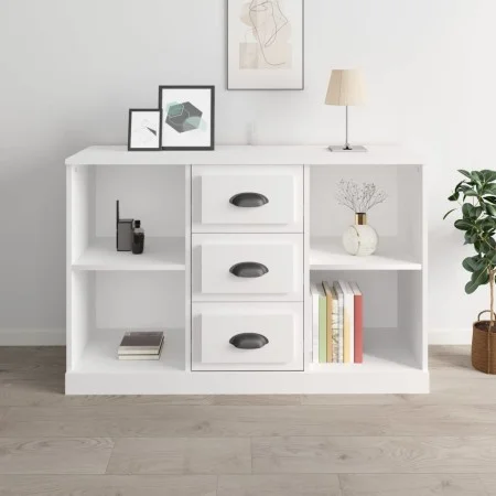 Weißes Sperrholz-Sideboard 104,5 x 35,5 x 67,5 cm von vidaXL, Sideboards - Ref: Foro24-816232, Preis: 80,39 €, Rabatt: %
