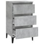 Mesita de noche madera contrachapada gris hormigón 40x35x70 cm de vidaXL, Mesitas de noche - Ref: Foro24-819672, Precio: 59,2...
