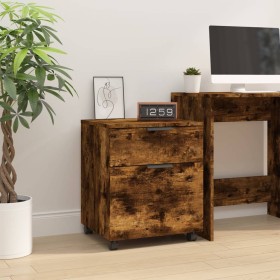 Aktenschrank aus geräuchertem Eichensperrholz Räder 45x38x54cm von vidaXL, Aktenschränke - Ref: Foro24-817135, Preis: 39,62 €...