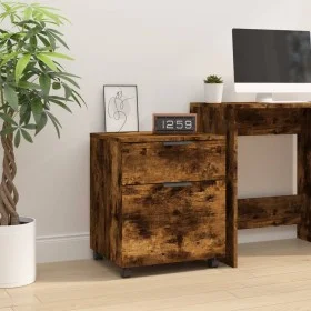Smoked oak plywood wheeled filing cabinet 45x38x54cm by vidaXL, Filing cabinets - Ref: Foro24-817135, Price: 39,34 €, Discoun...