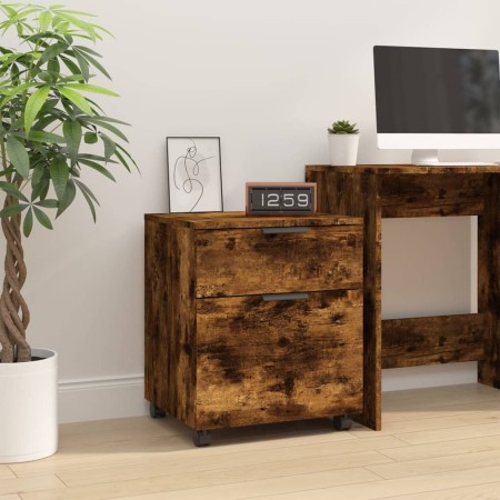 Aktenschrank aus geräuchertem Eichensperrholz Räder 45x38x54cm von vidaXL, Aktenschränke - Ref: Foro24-817135, Preis: 39,62 €...