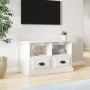 Sperrholz TV-Möbel glänzend weiß 80x35x50 cm von vidaXL, TV-Möbel - Ref: Foro24-816282, Preis: 61,31 €, Rabatt: %