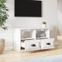 Sperrholz TV-Möbel glänzend weiß 80x35x50 cm von vidaXL, TV-Möbel - Ref: Foro24-816282, Preis: 61,31 €, Rabatt: %