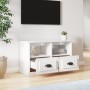 Sperrholz TV-Möbel glänzend weiß 80x35x50 cm von vidaXL, TV-Möbel - Ref: Foro24-816282, Preis: 62,02 €, Rabatt: %