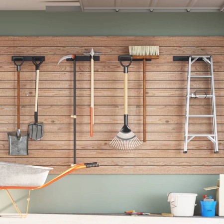 Estantes de pared de jardín para herramientas 4 uds acero negro