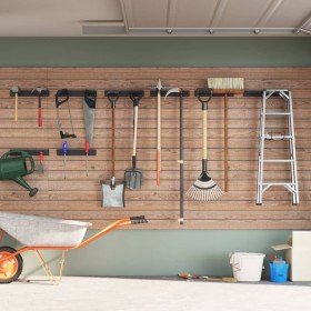 Estantes de pared de jardín para herramientas 8 uds acero negro en Organización y almacenamiento de herramientas | Comprar onlin