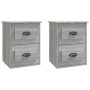 Mesita de noche de pared 2 uds gris Sonoma 41,5x36x53 cm de vidaXL, Mesitas de noche - Ref: Foro24-816405, Precio: 81,34 €
