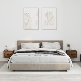 Mesitas de noche de pared 2 uds color roble marrón 41,5x36x28cm de vidaXL, Mesitas de noche - Ref: Foro24-816391, Precio: 61,...