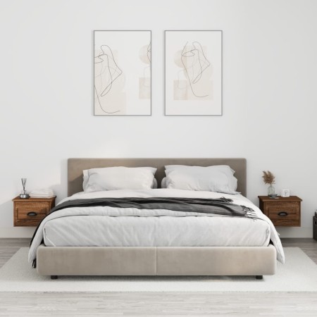 Wall-mounted bedside tables 2 units brown oak color 41.5x36x28cm by vidaXL, Nightstands - Ref: Foro24-816391, Price: 61,66 €,...