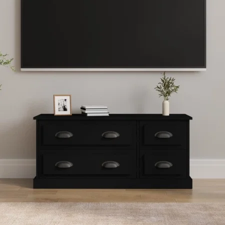 Black plywood TV cabinet 100x35.5x45 cm by vidaXL, TV Furniture - Ref: Foro24-816449, Price: 86,54 €, Discount: %