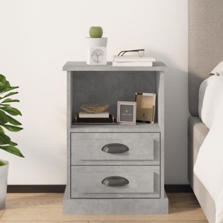 Mesita de noche gris hormigón 43x36x60 cm de vidaXL, Mesitas de noche - Ref: Foro24-816336, Precio: 64,86 €