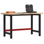 Banco de trabajo madera maciza acacia rectangular 140x60x83 cm