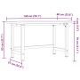 Banco de trabajo madera maciza acacia rectangular 140x60x83 cm