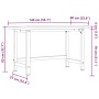 Banco de trabajo madera maciza acacia rectangular 140x60x83 cm