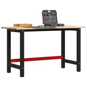 Banco de trabajo madera maciza de roble 140x60x81,5 cm