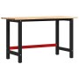 Banco de trabajo madera maciza de roble 140x60x81,5 cm