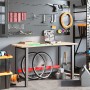 Banco de trabajo madera maciza de roble 140x60x81,5 cm