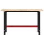 Banco de trabajo madera maciza de roble 140x60x81,5 cm