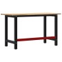 Banco de trabajo madera maciza de roble 140x60x81,5 cm