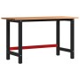 Banco de trabajo madera maciza roble marrón claro 140x60x81,5cm