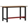 Banco de trabajo madera maciza roble marrón claro 140x60x81,5cm