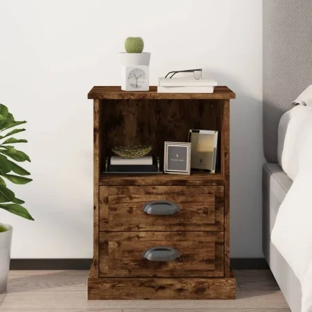 Nachttisch aus geräucherter Eiche, 43 x 36 x 60 cm von vidaXL, Nachttische - Ref: Foro24-816338, Preis: 64,57 €, Rabatt: %