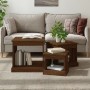 3 brown oak engineered wood coffee tables by vidaXL, Coffee table - Ref: Foro24-816495, Price: 67,80 €, Discount: %