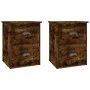 Wall bedside table 2 pcs smoked oak color 41.5x36x53cm by vidaXL, Nightstands - Ref: Foro24-816403, Price: 62,10 €, Discount: %