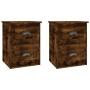 Wand-Nachttisch, 2 Stück, Farbe Eiche geräuchert, 41,5 x 36 x 53 cm von vidaXL, Nachttische - Ref: Foro24-816403, Preis: 73,8...
