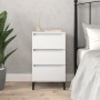 Mesita de noche madera contrachapada blanca 40x35x70 cm de vidaXL, Mesitas de noche - Ref: Foro24-819668, Precio: 64,71 €, De...