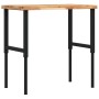 Banco de trabajo rectangular madera maciza 100x60x(73-99,5) cm