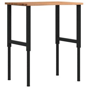 Banco de trabajo madera roble marrón claro 80x60x(71,5-98) cm