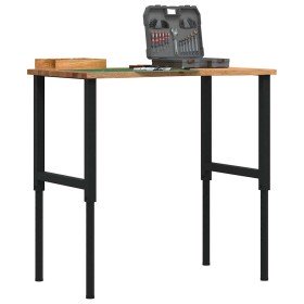 Banco de trabajo madera roble marrón claro 100x60x(71,5-98) cm